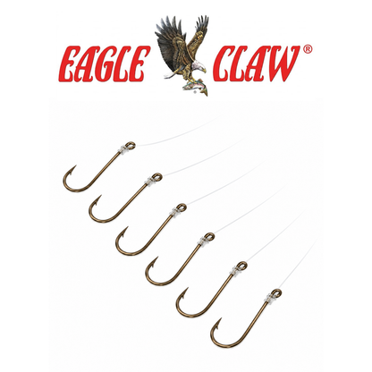 Eagle Claw Plain Shank Bronze Fishing Hooks – 6 Pack