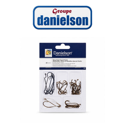 Danielson Bass Hook Assortment – 45-Piece Assorted Sizes