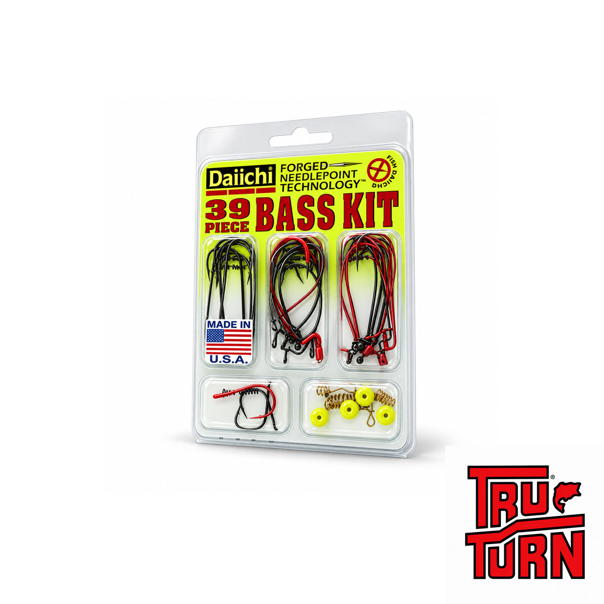 Tru Turn Daiichi Premium 39-Piece Bass Hook Kit – Made in USA
