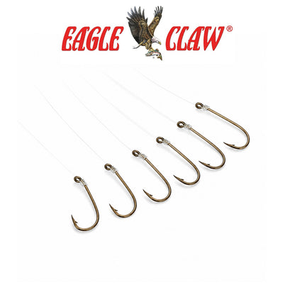 Eagle Claw 84 Classic Bronze Ringed Eye Fishing Hooks - 100 Pcs/Box