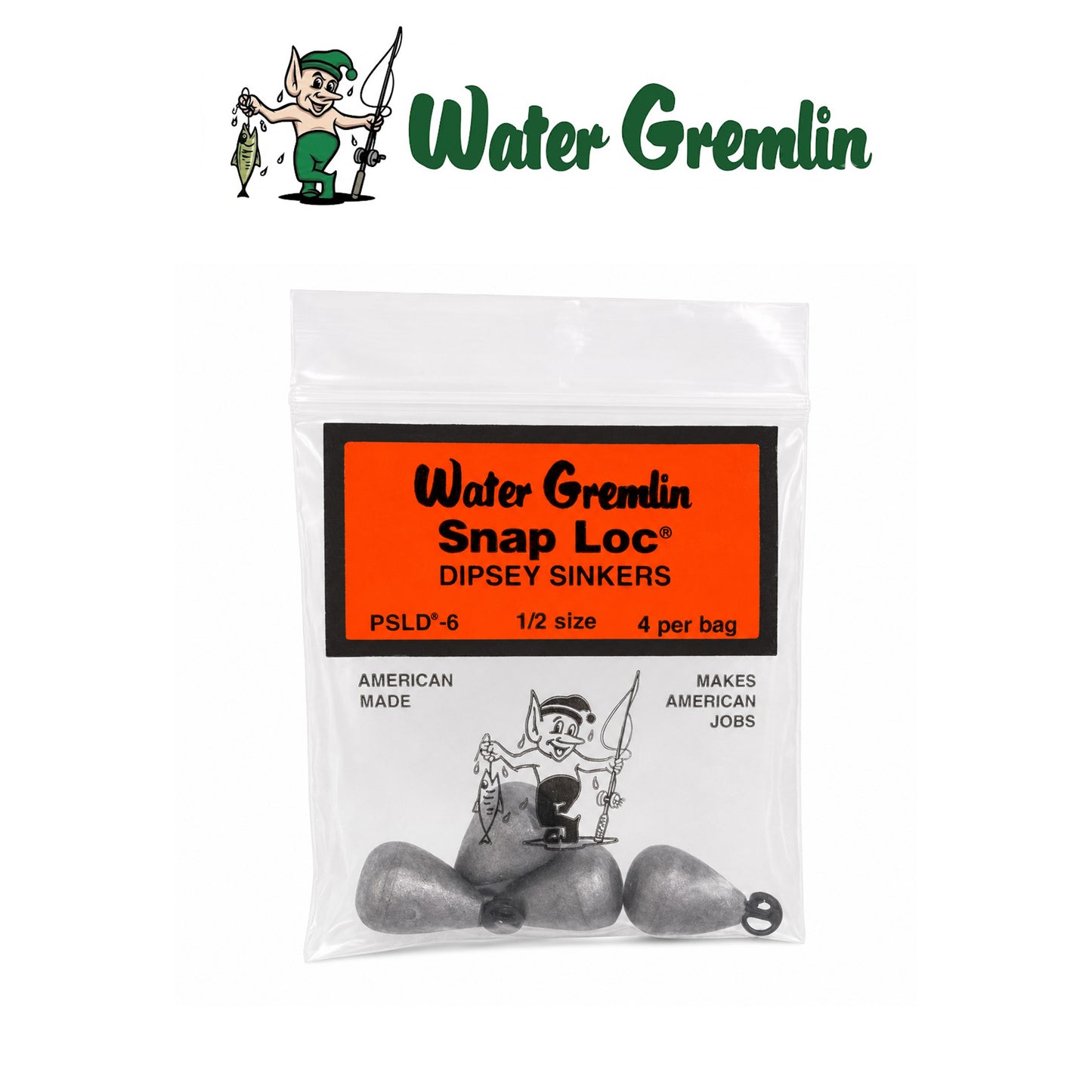 Water Gremlin Snap Loc Dipsey Sinkers for Crappie, Panfish & Freshwater Fishing