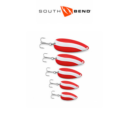 Red & White Fishing Spoons 5 Pack