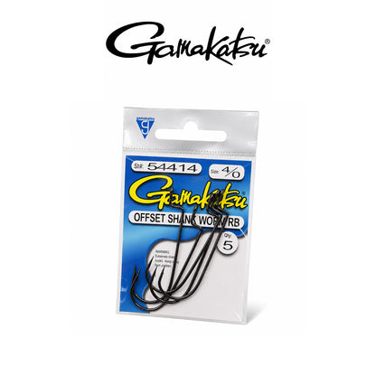 Gamakatsu Worm Offset RB NSB Nickel Silver Black Freshwater Fishing Hook |Size 1–5