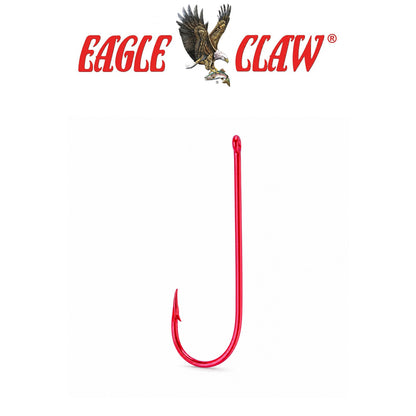 Eagle Claw Lazer Crappie Lightwire Non-Offset Red Fishing Hooks 5 Pack