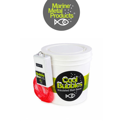 Marine Metal Cool Bubbles 8 Qt Insulated Live Bait Bucket with B-11 Aerator Pump