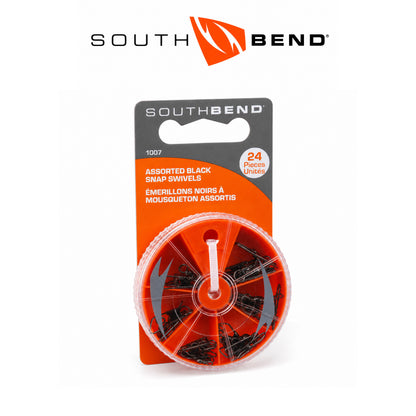 South Bend Black Snap Swivels Assortment with Dial Box