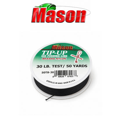 Mason Tip-Up Black Braided Ice Fishing Line 50 Yard Spool