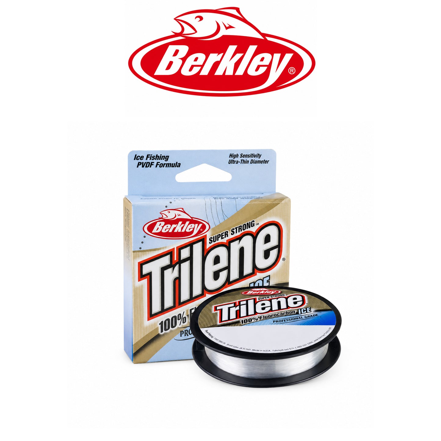 Berkley Trilene 100% Fluorocarbon Ice Fishing Line Clear Pony Spool