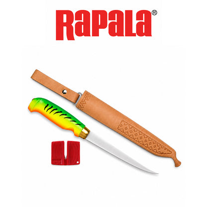 Rapala Fish 'N Fillet Knife with Wood Handle and Sheath