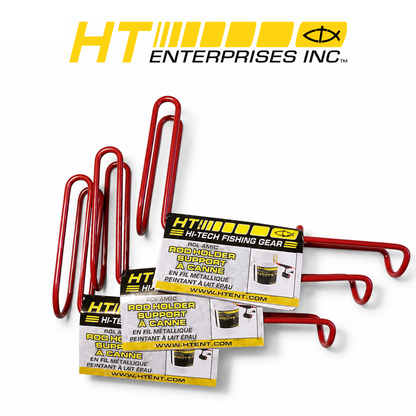HT Enterprises Red Pail Rod Holder