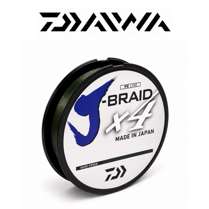 Daiwa J-BRAID™ X4 Braided Fishing Line 150 Yards – Dark Green