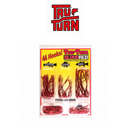 Tru Turn Blood Red 44-Piece Fishing Hook Kit