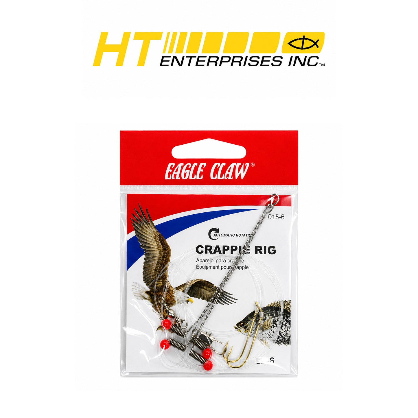 Gold Ganchos Pre-Tied Crappie Rig with Gold-Plated Hooks