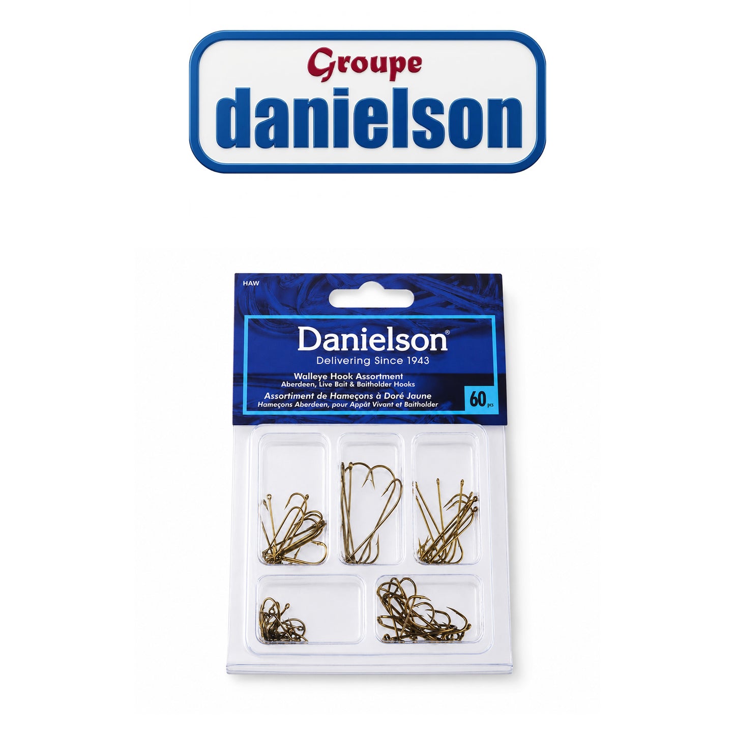 Danielson 60-Piece Assorted Panfish Hook Set