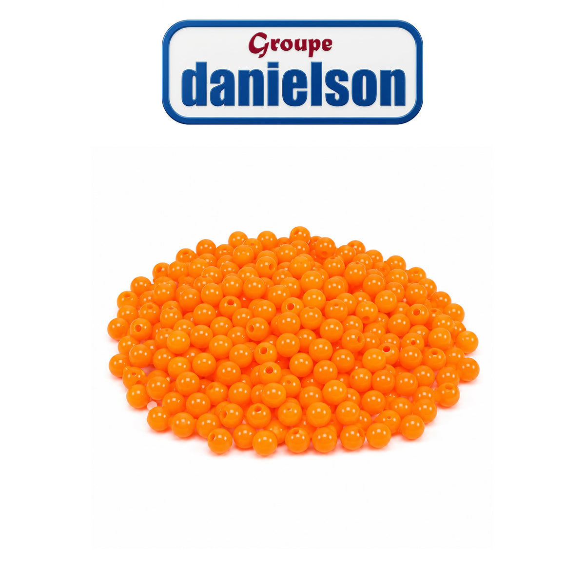 Danielson 8mm Round Beads – Fluor Orange, 35 Pieces/pack