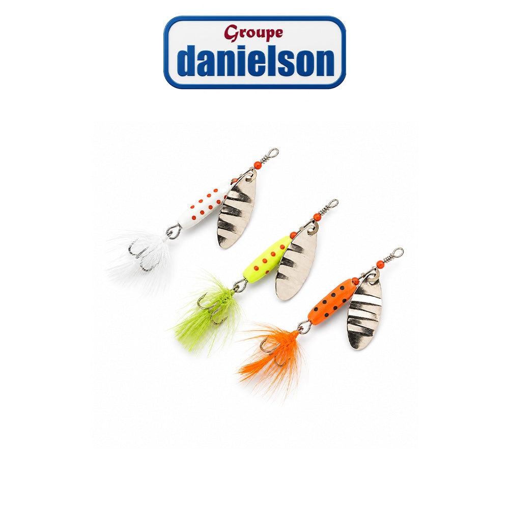 Danielson 3-Piece Marble Spinner Assortment – Fishing Lure Kit