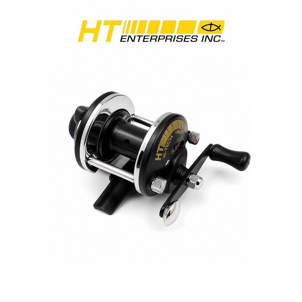 HT Deluxe Mini Bait Cast Reel with Drag – Black Body, Ambidextrous, 4.0:1 Gear Ratio, Aluminum