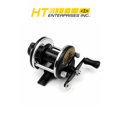 HT Deluxe Mini Bait Cast Reel with Drag – Black Body, Ambidextrous, 4.0:1 Gear Ratio, Aluminum