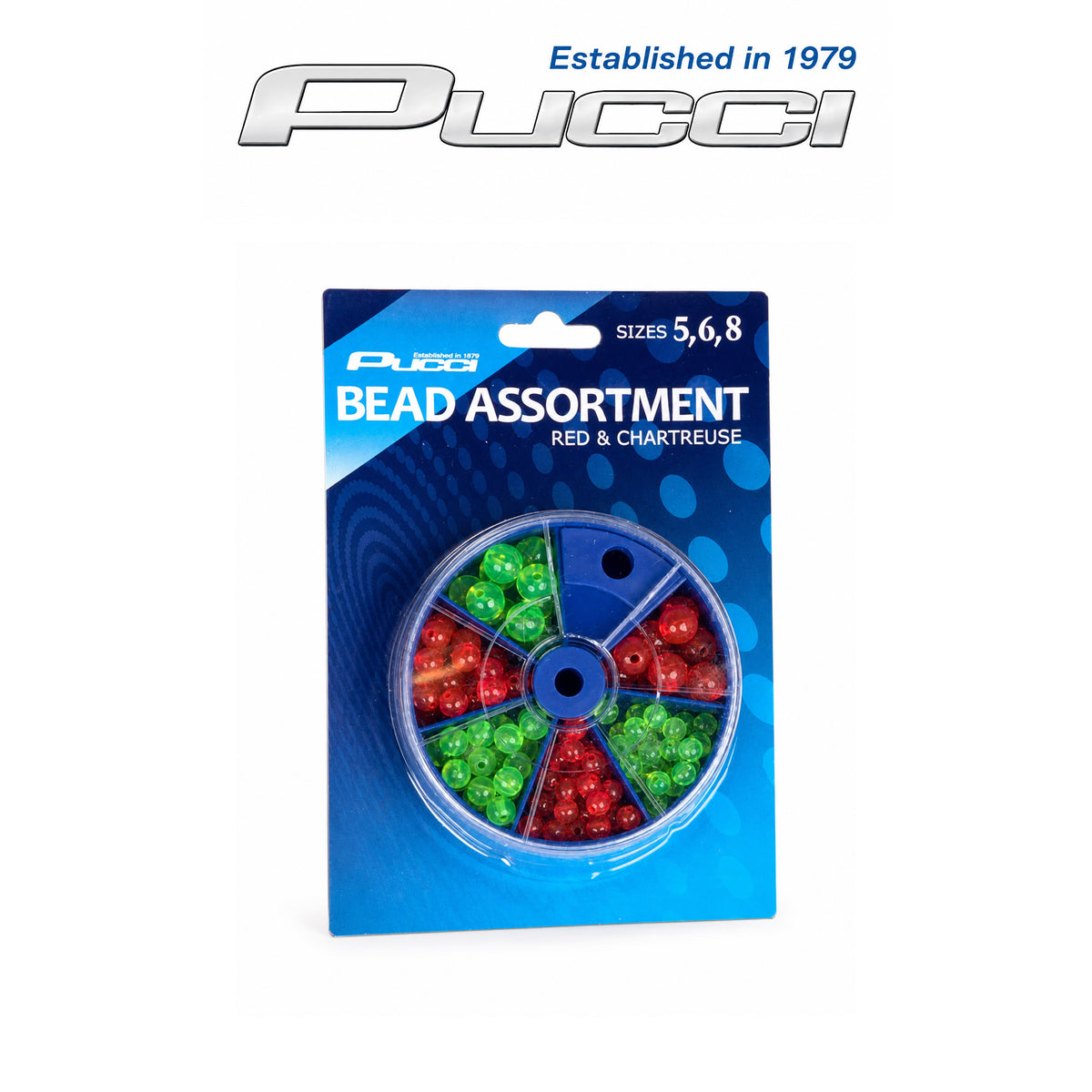 Pucci Bead Assortment Dial Box – Sizes 5, 6 & 8 | Red & Chartreuse