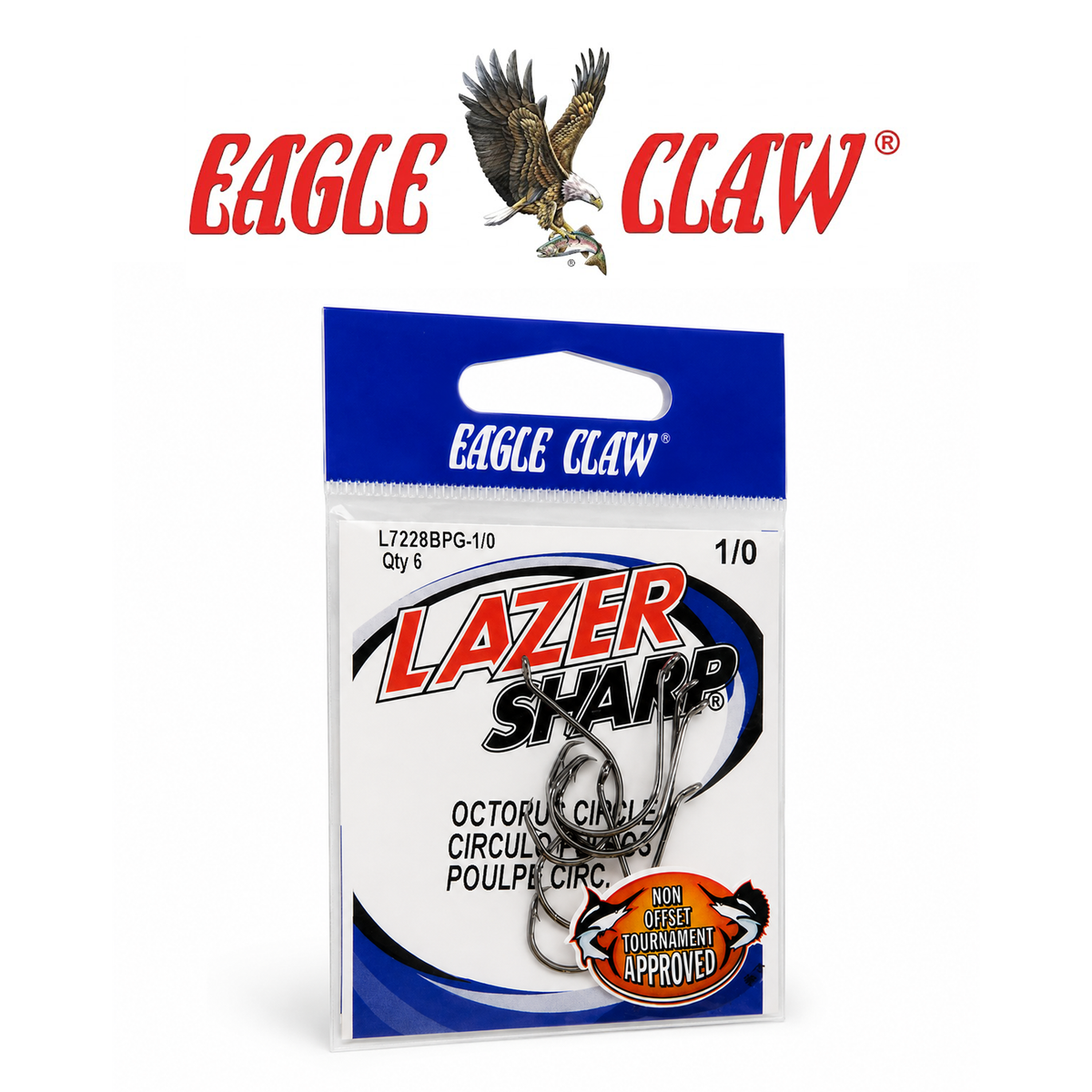 Eagle Claw Octopus Circle Fishing Hooks 5-Pack