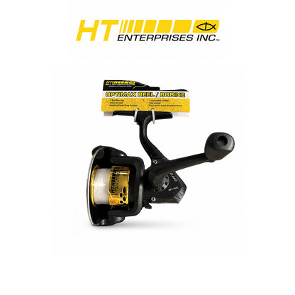 HT 1BB Ultralight Fishing Reel with Line - Black Body with Gold Plated Spool