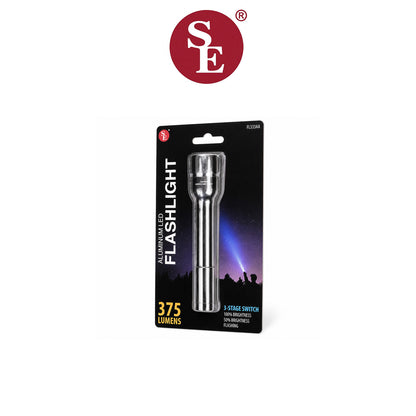 Sona 6" 375 Lumen Black Aluminum LED Flashlight – 12 Piece Display