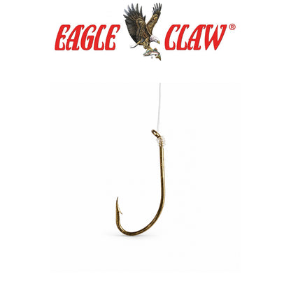 Eagle Claw Plain Shank Gold Fishing Hooks - 6 Pack