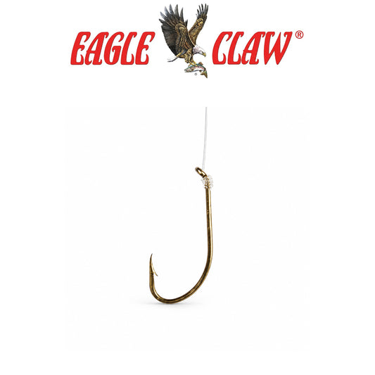 Eagle Claw Plain Shank Gold Fishing Hooks - 6 Pack