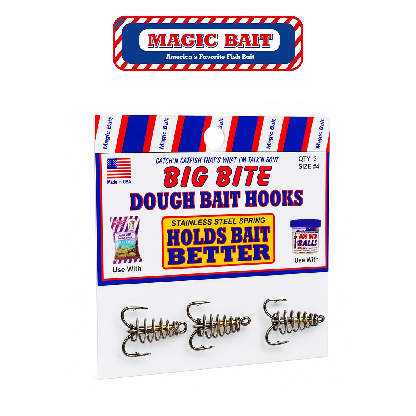 Magic Bait Trbl Spring Size #4 Metallic Treble Spring Hook