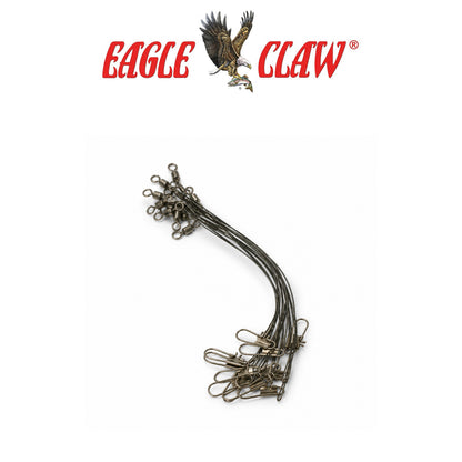 Eagle Claw BEL630BR Steel Fishing Leaders 6" 30 lb Bright Finish 12-Pack