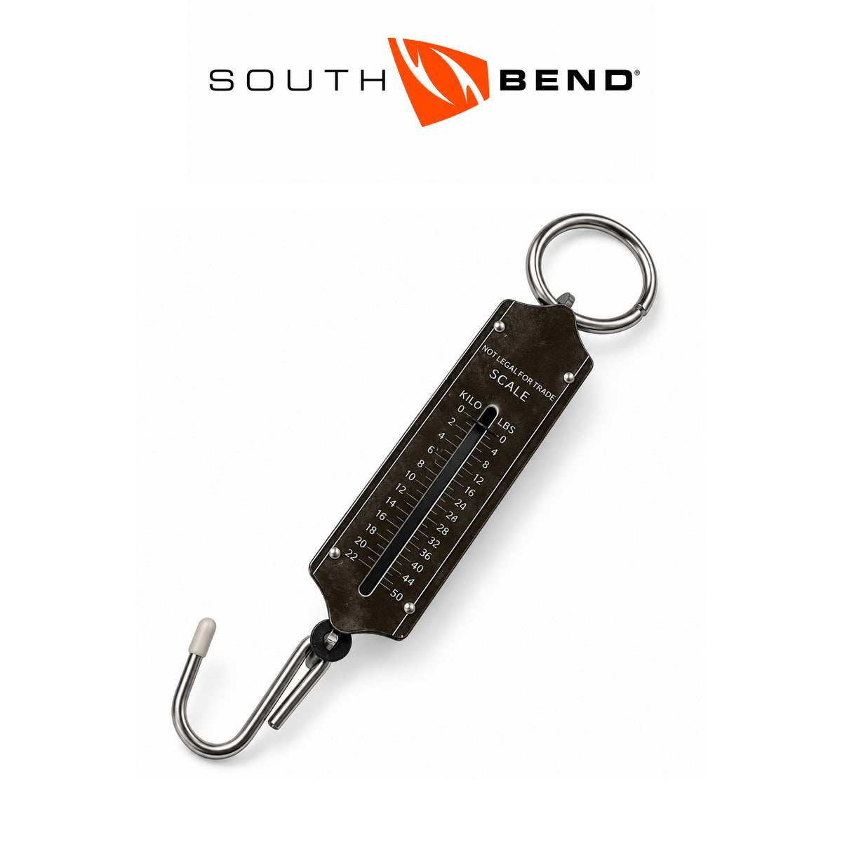 South Bend 50lb Heavy-Duty Spring Fishing Scale for Accurate Fish Weight Measurement
