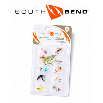 South Bend Assorted Fishing Flies 10-Pack