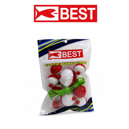 Best Tackle Round Fishing Floats with Stringer – Assorted Sizes