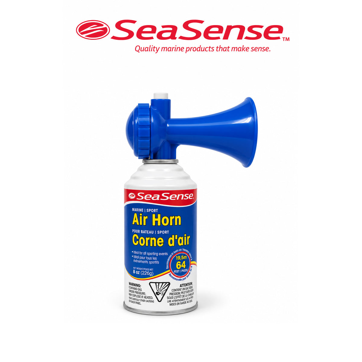 SeaSense Jumbo 8 oz High-Output Air Horn with Manual Trigger