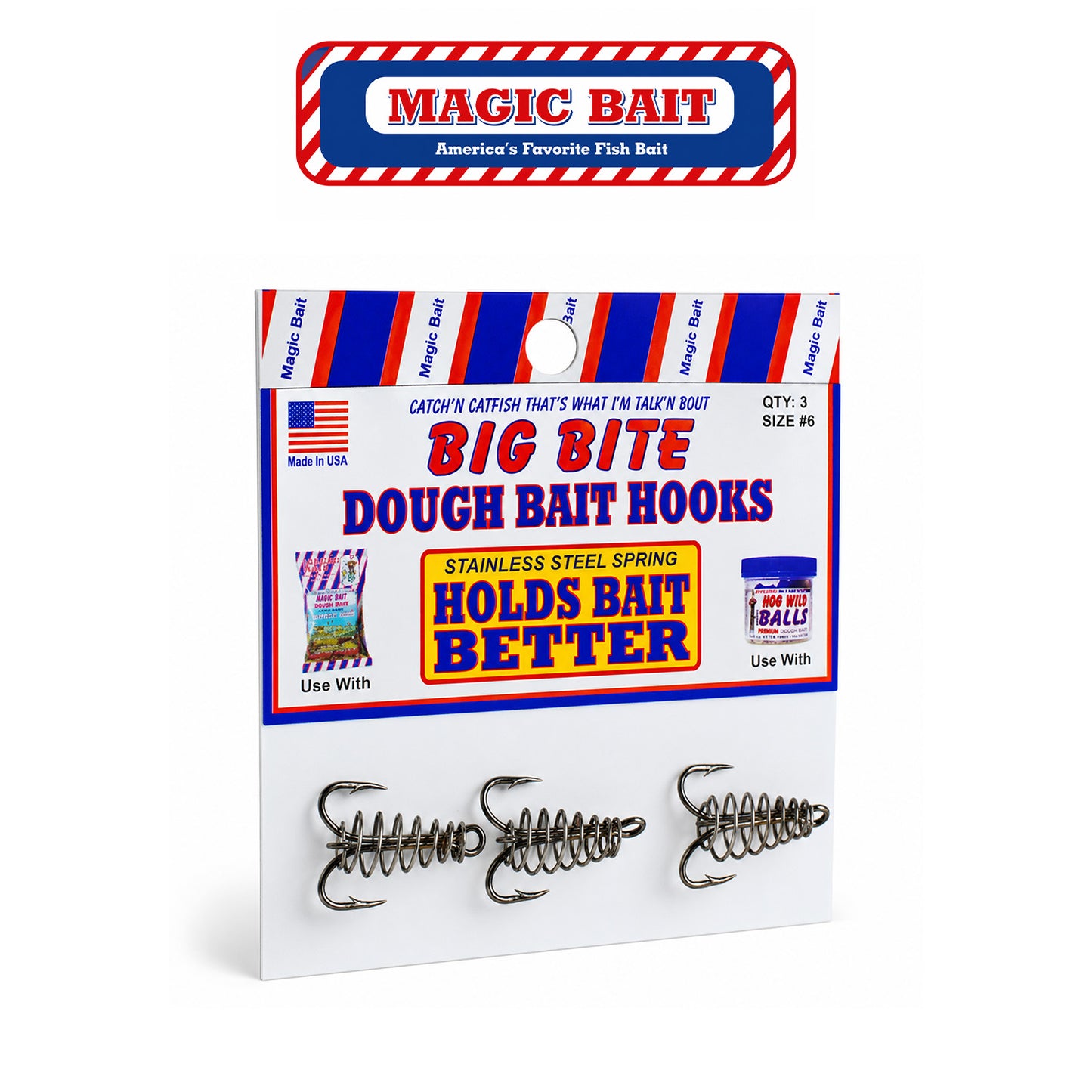 Magic Bait Treble Spring Hook Size #6 Metallic