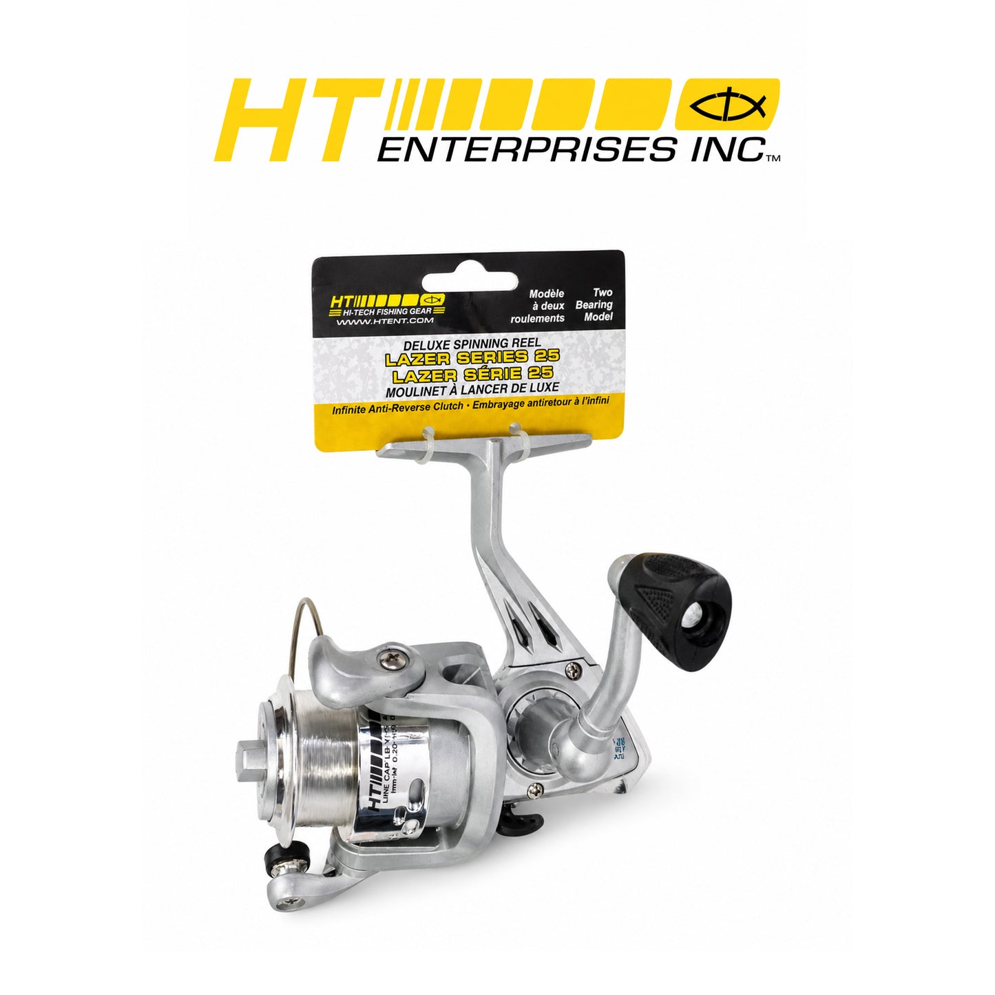 HT Lazer Series Black Graphite Spinning Reel | Gold and Silver