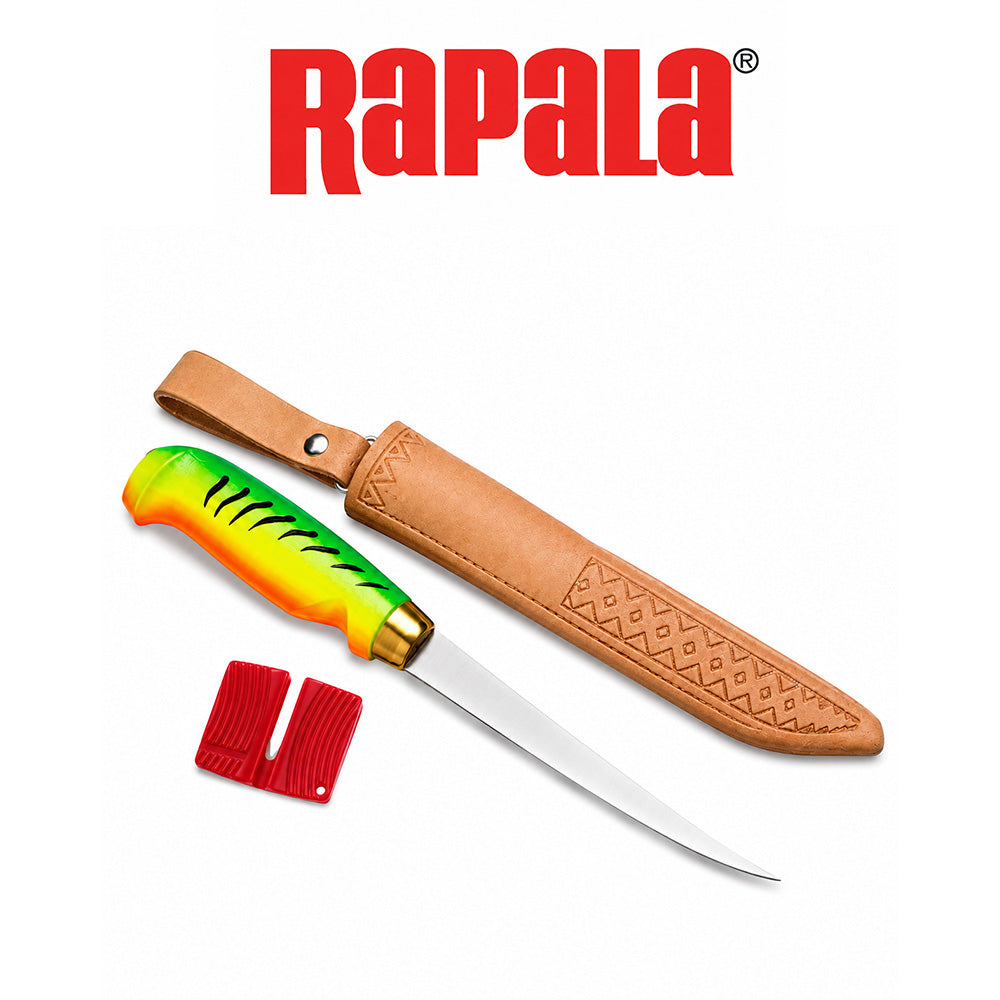 Rapala Fish 'N Fillet Knife with Wood Handle and Sheath