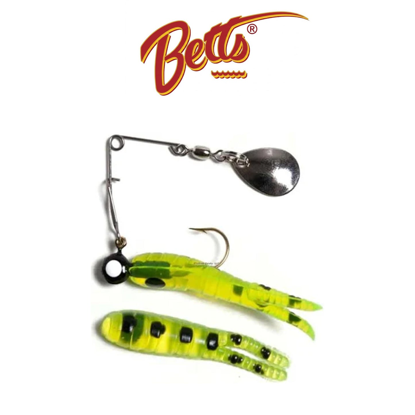 Betts Spin Split Tail Lure 12/Card – Multiple Colors, Assorted Sizes