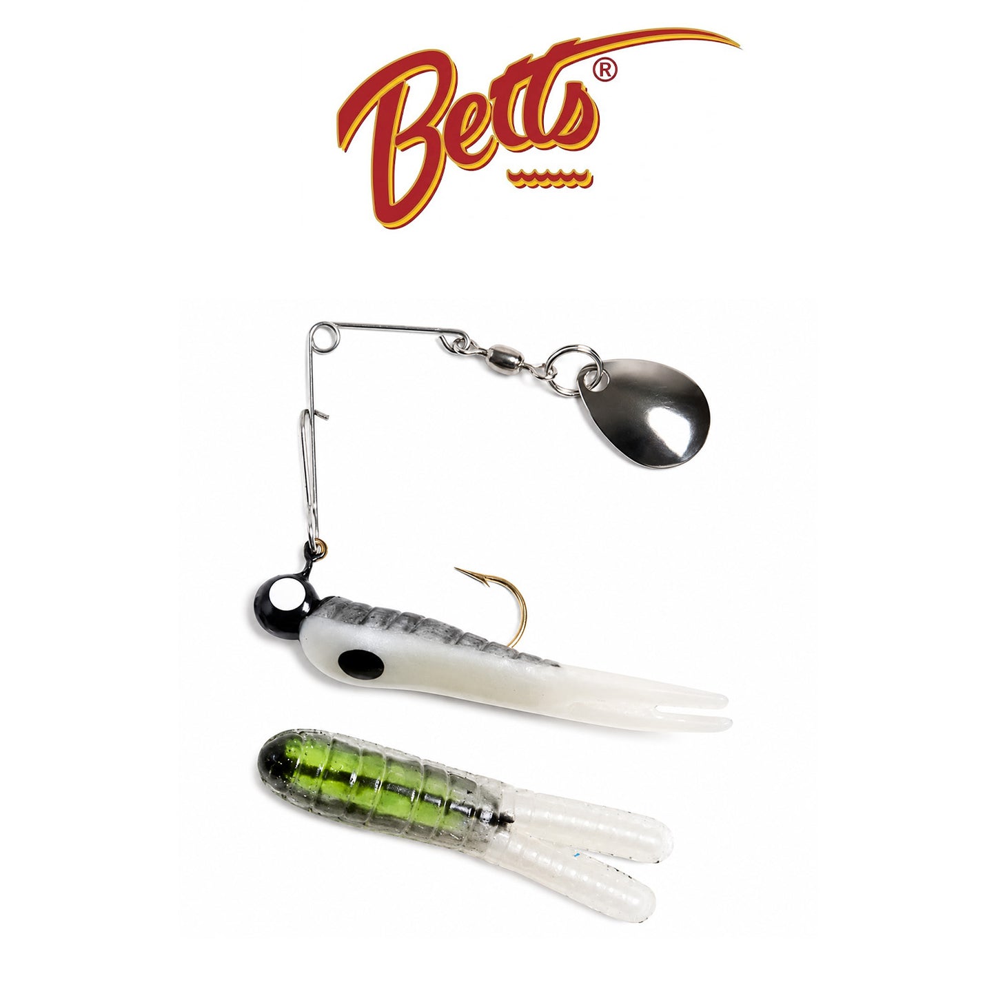 Betts Spin Split Tail Lure 12/Card – Multiple Colors, Assorted Sizes