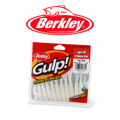 Berkley Gulp Minnow Grub 3" Soft Bait 18 Pack - Black &amp; Pearl White
