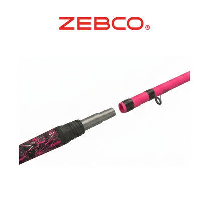Zebco Roam Spincast Reel and Fishing Rod Combo, Pink, 6-Foot 2-Piece Ambidextrous Handed
