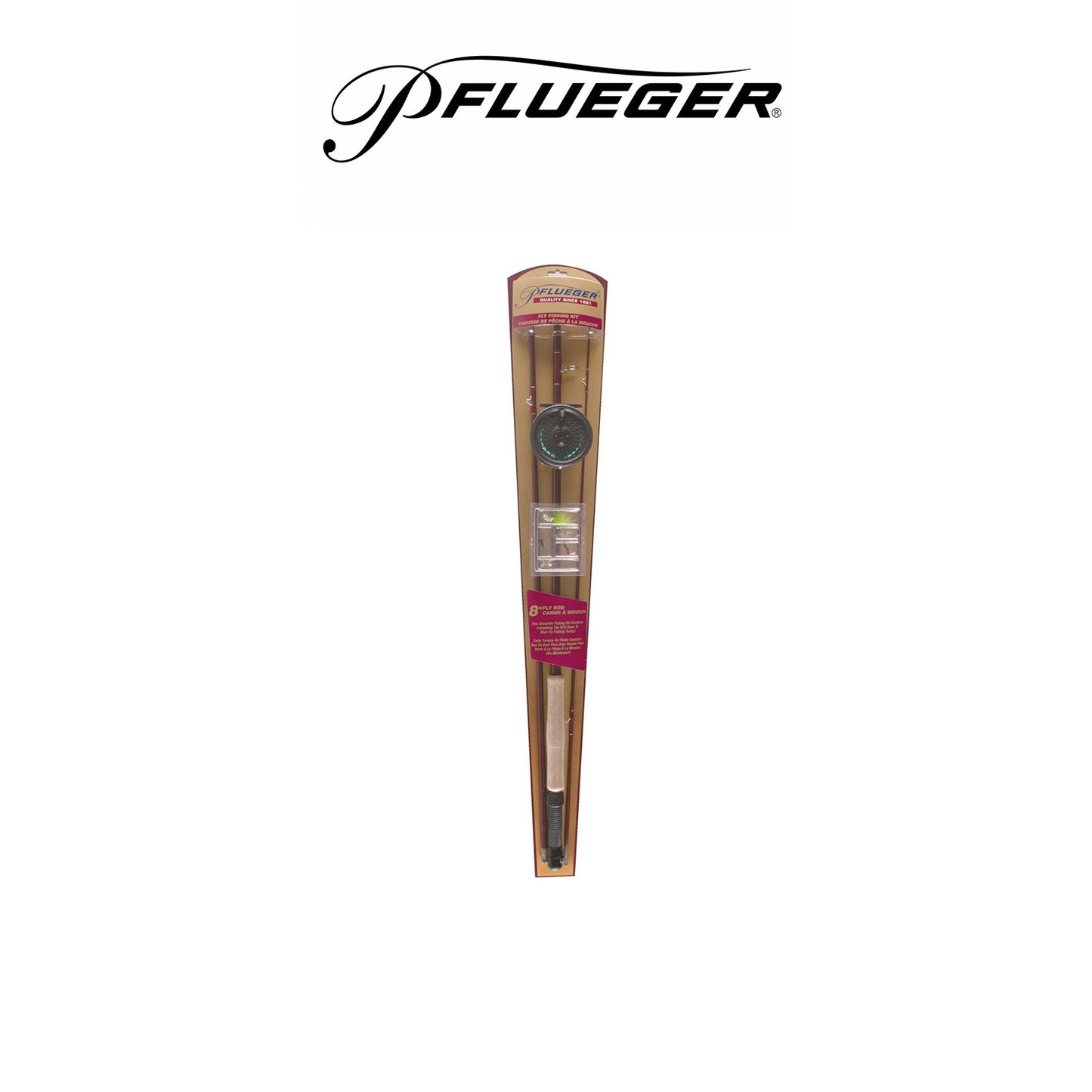 Pflueger PFYKIT Fly Fishing Rod & Reel Kit Multi 8 ft 3-Piece 5WT 1 Pack