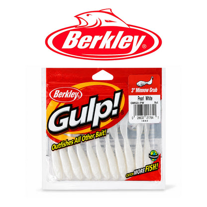Berkley Gulp Minnow Grub 3" Soft Bait 18 Pack - Black &amp; Pearl White