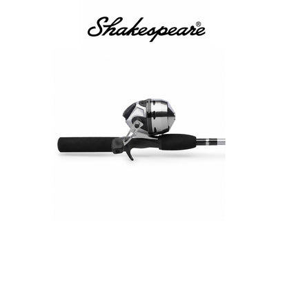 Shakespeare Synergy® Steel Spincast Combo – Steel, Right Hand, Size 10, 2pc Medium, 6' Length, 4.1:1 Gear Ratio, 6-12 lb Line Rating