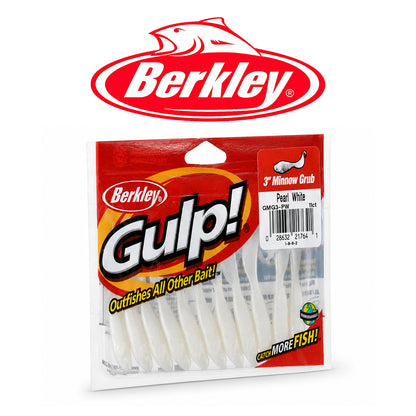 Berkley Gulp Minnow Grub 3" Soft Bait 18 Pack - Black &amp; Pearl White