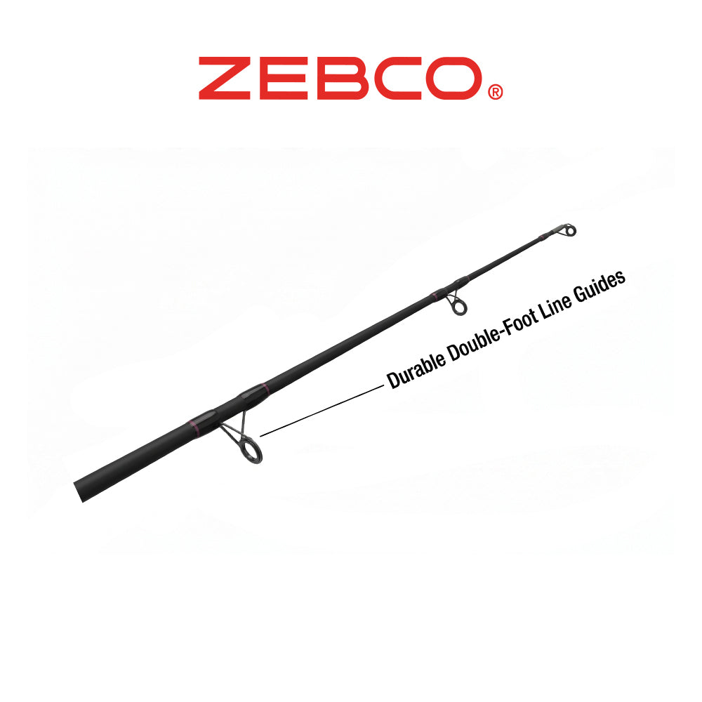 Zebco Lady Camo Spincast Reel and 5’6” Fishing Pole Combo, Ambidextrous Handed, QuickSet Anti-Reverse