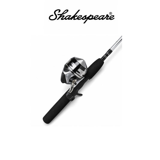 Shakespeare Synergy® Steel Spincast Combo – Steel, Right Hand, Size 10, 2pc Medium, 6' Length, 4.1:1 Gear Ratio, 6-12 lb Line Rating