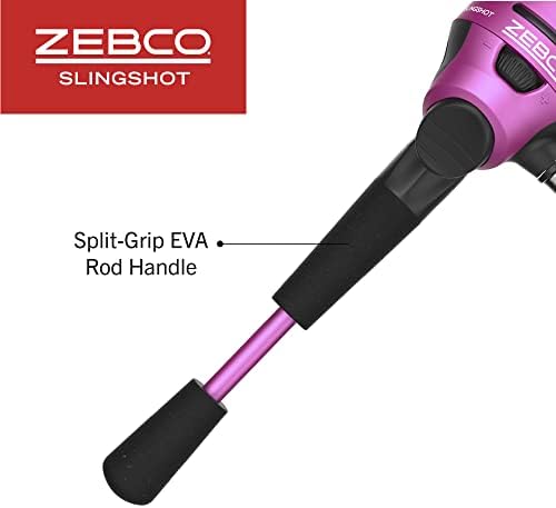 Zebco Slingshot Purple Spinning Combo, 202/562ML Rod & Reel