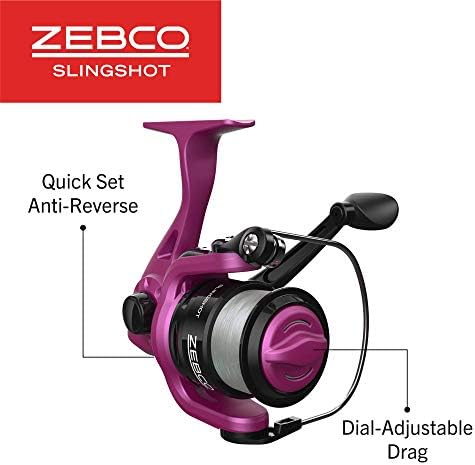 Zebco Slingshot Spinning Combo – Purple Fishing Rod and Reel Set