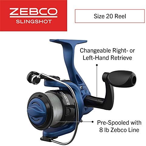 Zebco Slingshot Spinning Combo – Blue, Pre-spooled with 8lb Line